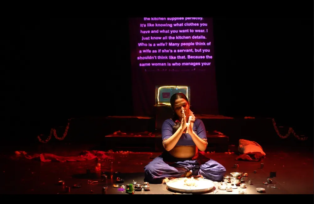 Durga Venkatesan performing Garam Roti on stage